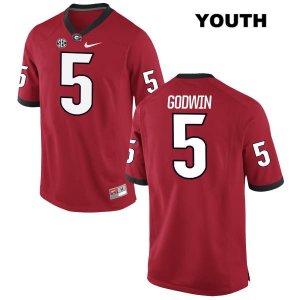 Youth Georgia Bulldogs NCAA #5 Terry Godwin Nike Stitched Red Authentic College Football Jersey WYZ1754PP